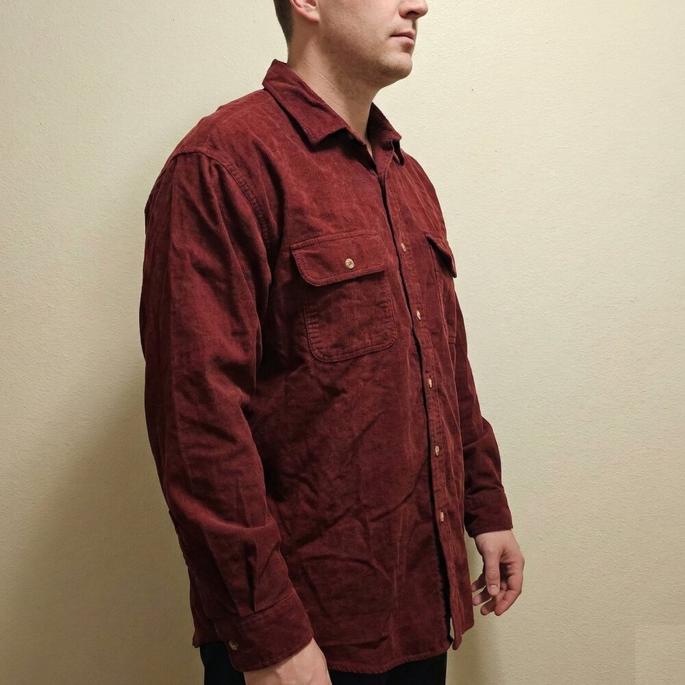 Field & Stream Men's Burgundy Flannel Long Sleeve Shirt, XL